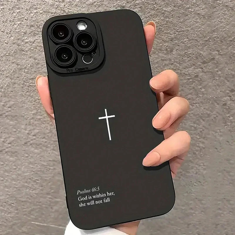 Psalm 46:5 Cross Christian Stylish Aesthetic Phone Case.
