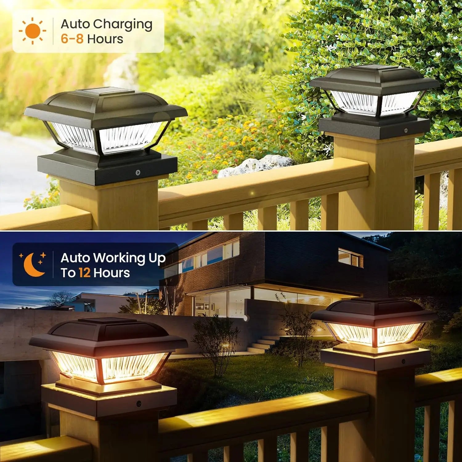 6/12 Pack Solar Post Cap Lights.