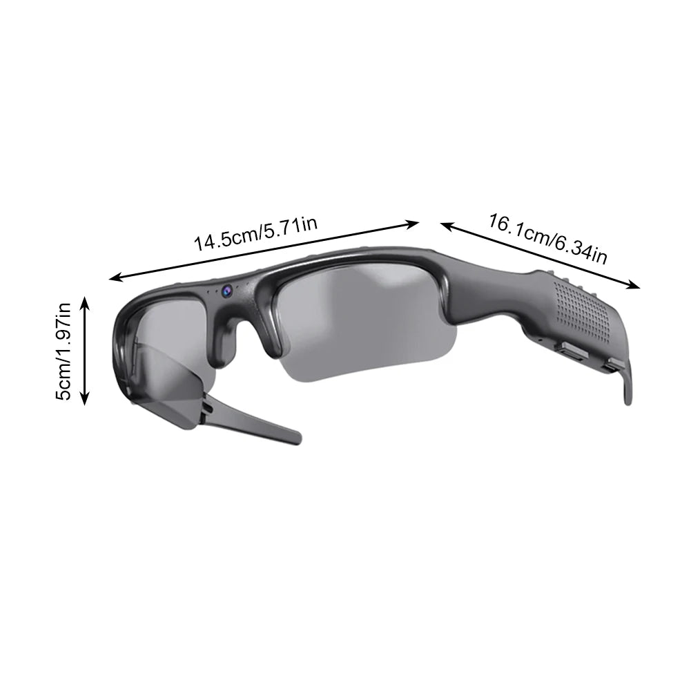 HD 1080P WIFI Smart Glasses with Sports Camera & Audio Recording Outdoor Sunglasses for Man Women Hiking Biking Fishing Glasses