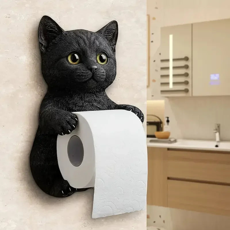 Cat Toilet Paper Holder Cat Toilet Roll Holder Wall Mounted Roll Rack Cute Dispenser
