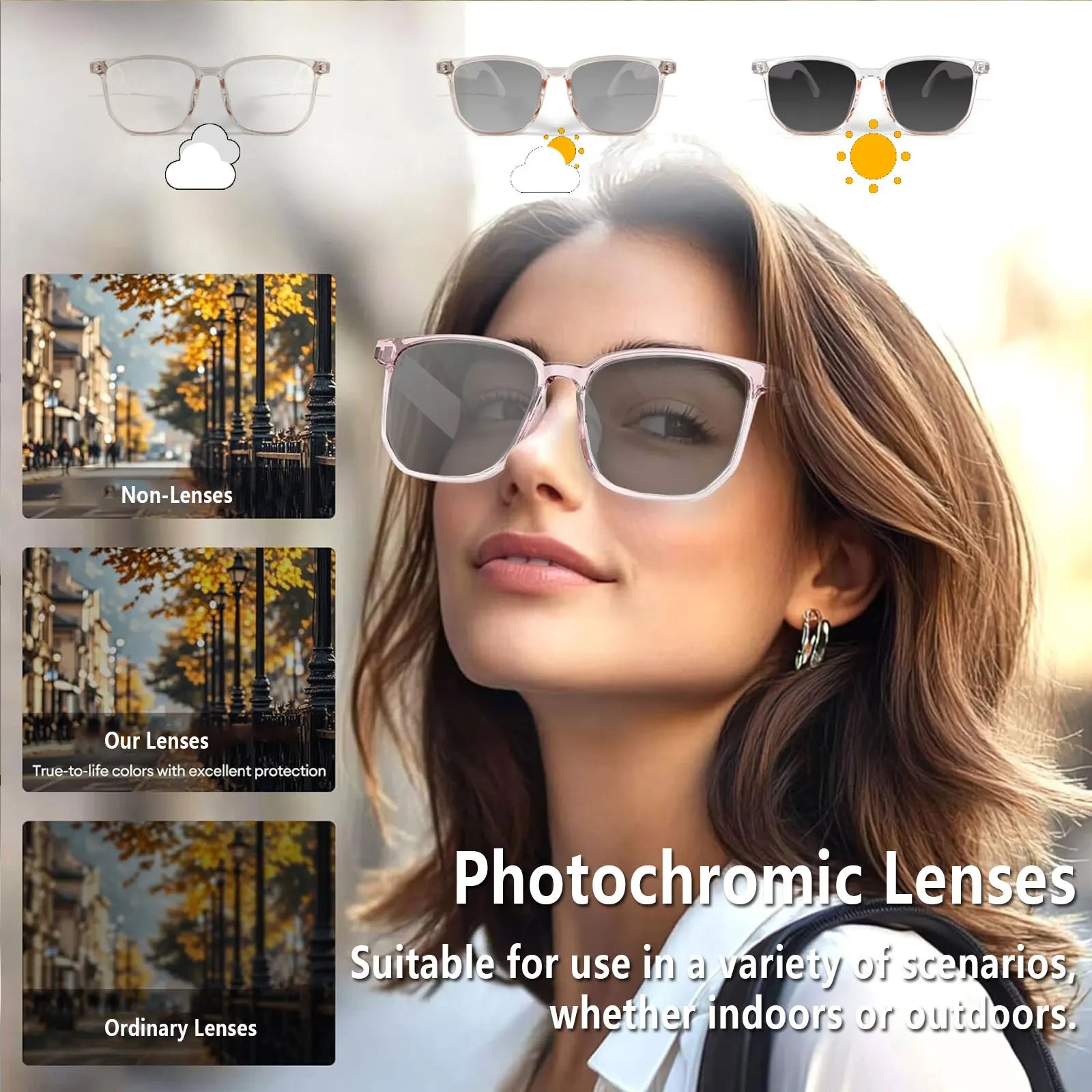 Smart AI translation audio glasses.