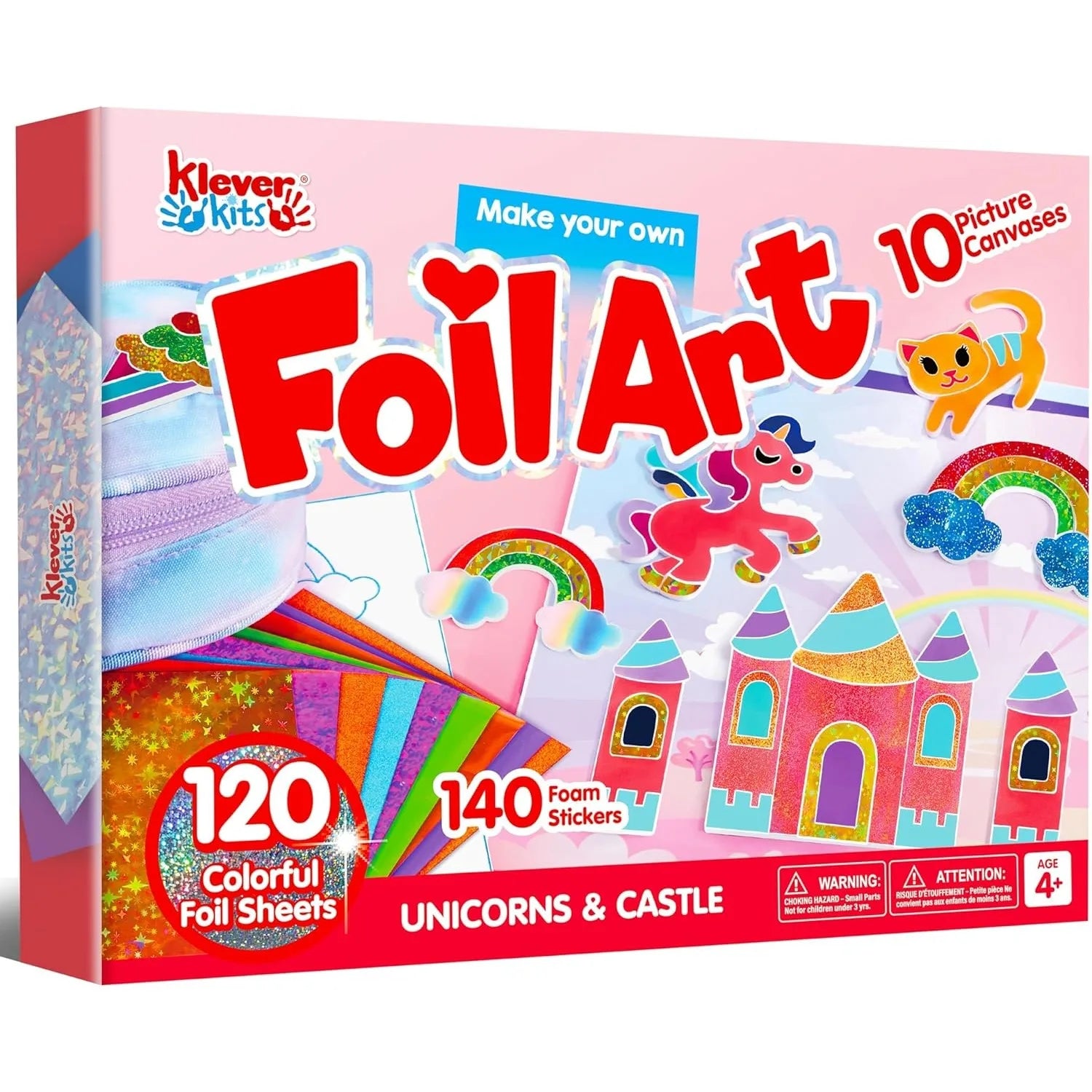 Foil Art Kit Arts & Crafts Supplies Mess Free Coloring Foil Foam Stickers Creative Travel Toys for Kid Birthday Gifts