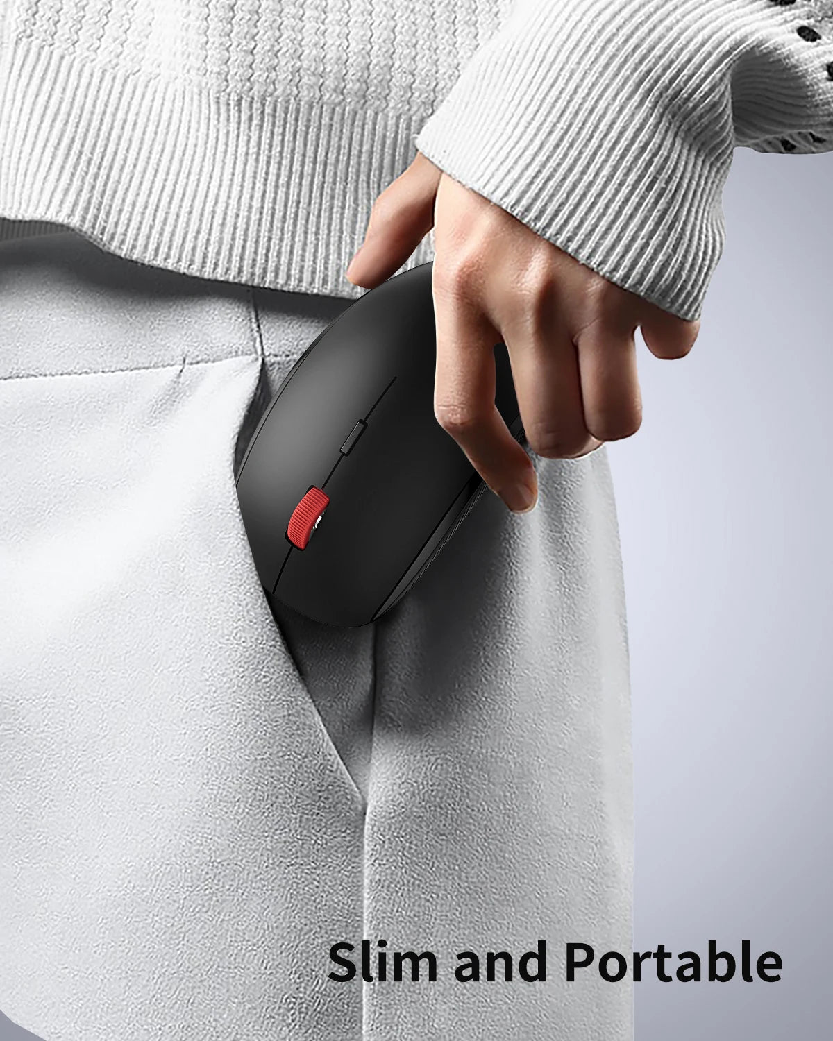 Wireless Mouse 2.4G Slim Mini Cordless Mouse Ergonomic Grips 5Level Adjustable 4000DPI Portable Optical Computer Mice