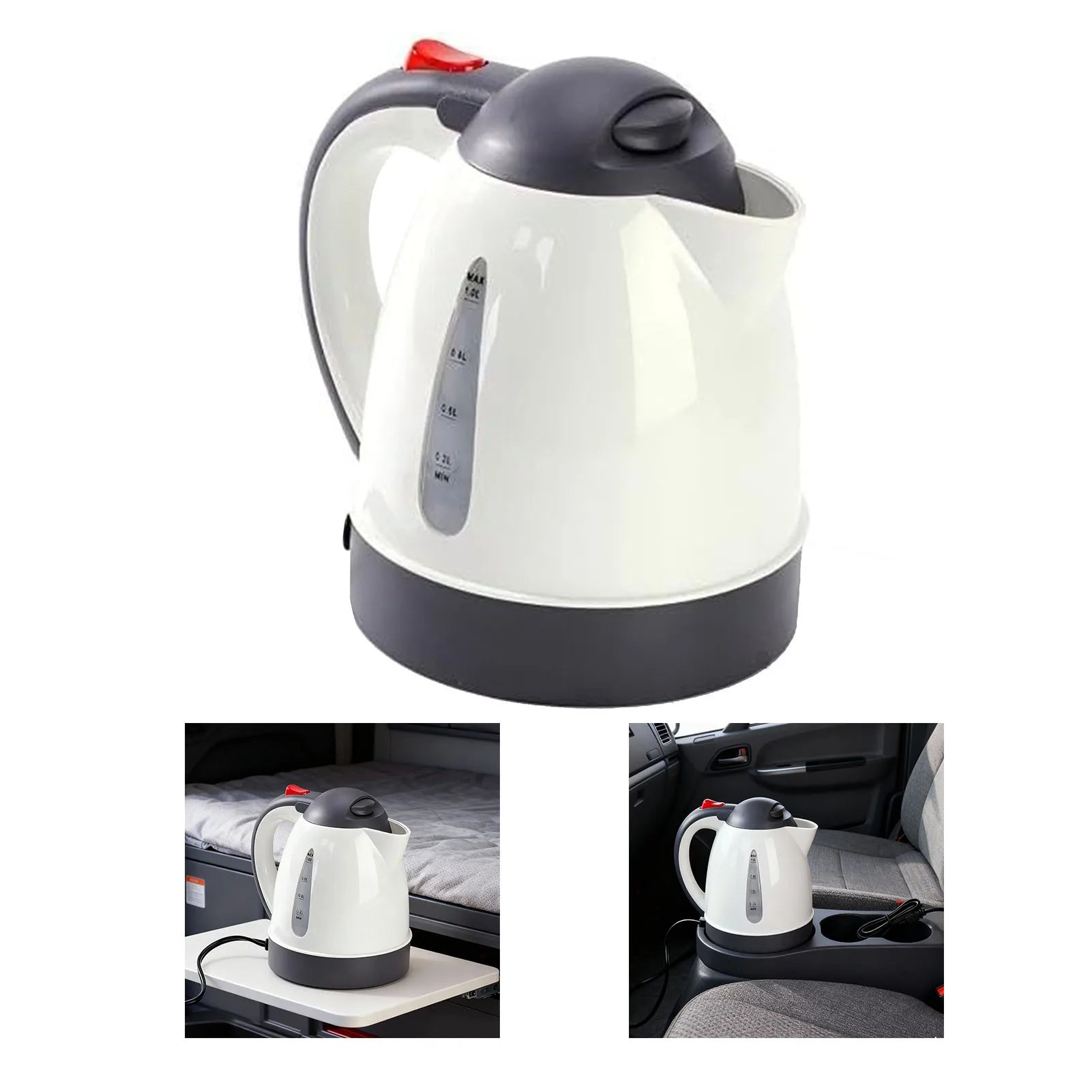 Beige 250W Portable Car Electric Kettle