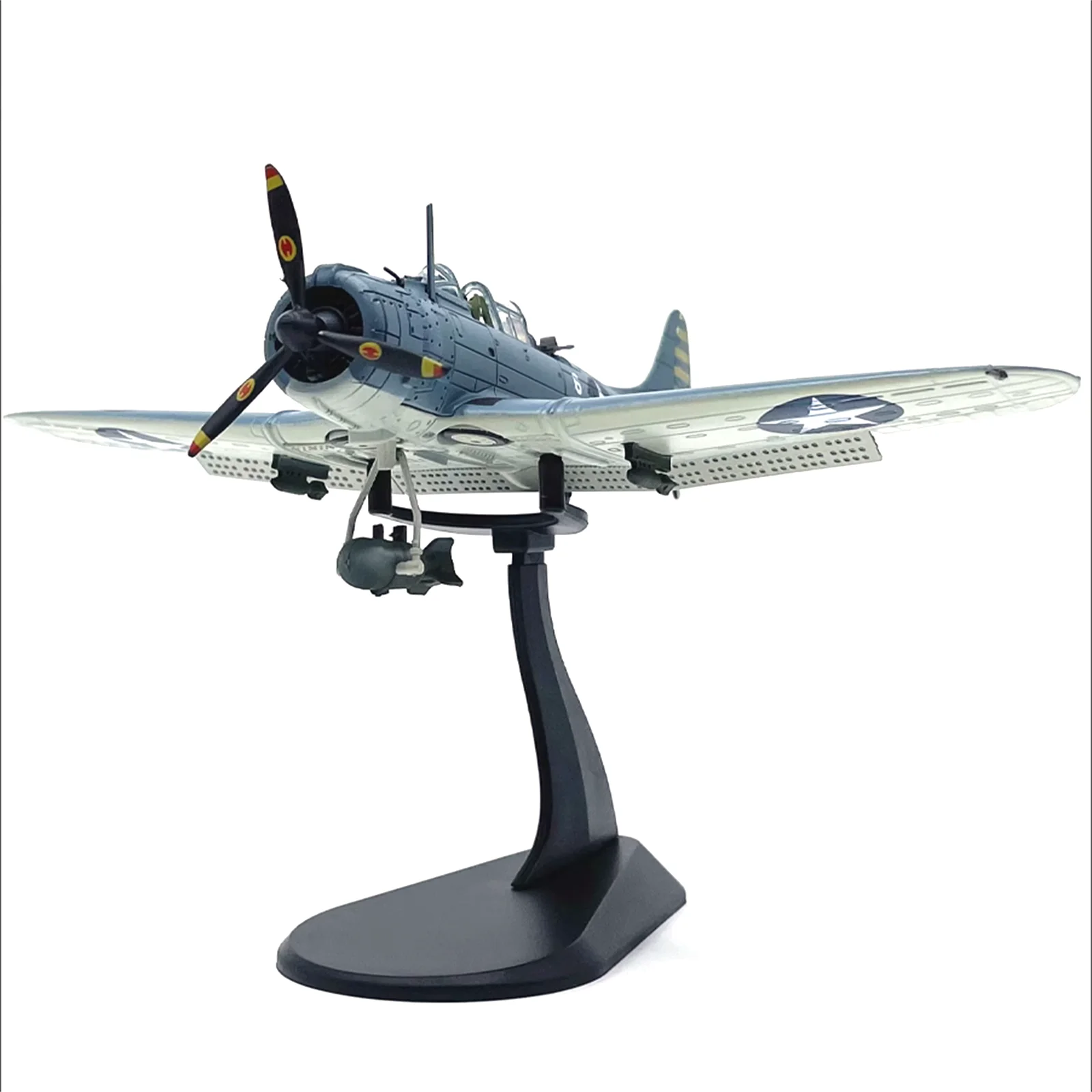 1/72 Scale Diecast US SBD-3 Dive Bomber Fighter Alloy Aircraft Model Military Plane w/Base Indoor Display Decor Collection Gift