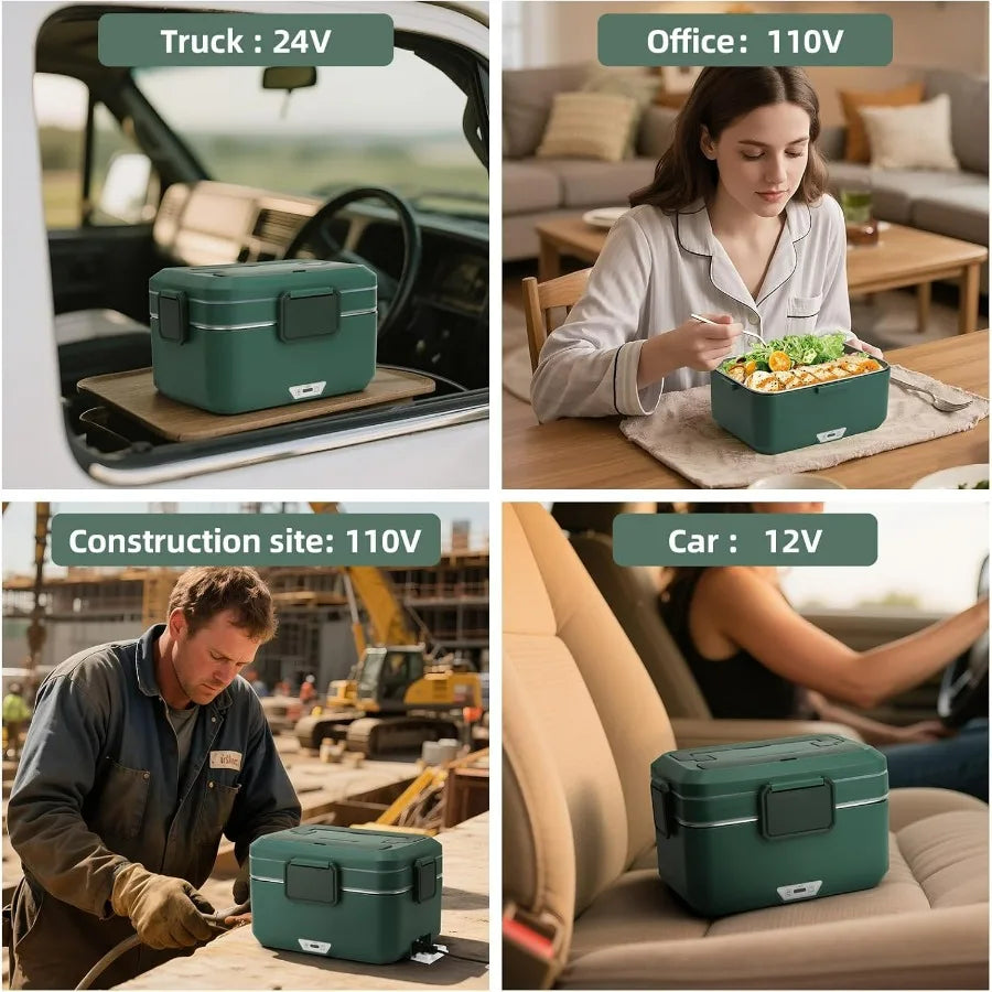 Electric 3.5L 2-Layer Portable Food Warmer Heated Lunch Box