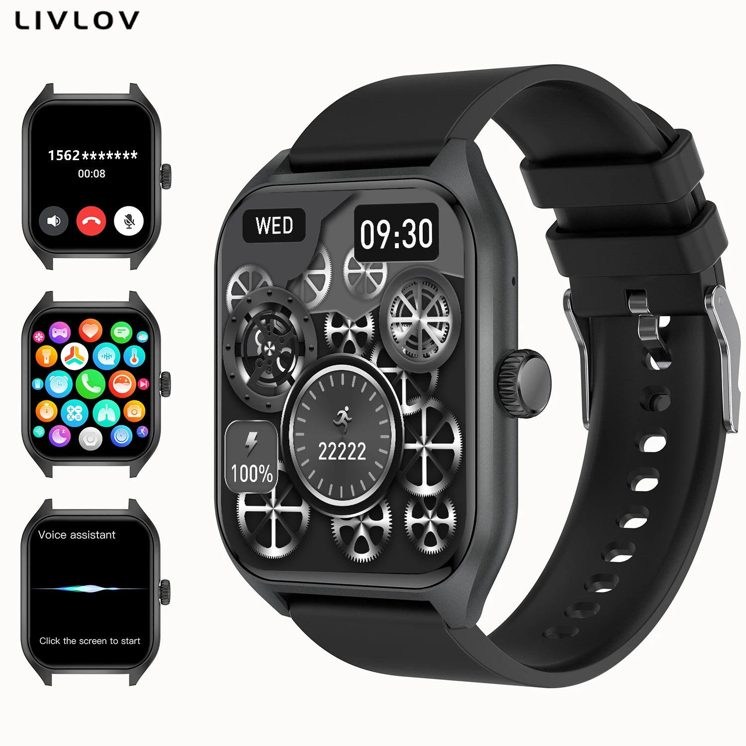 AI Voice Assistant Smart Watch for Men Women.