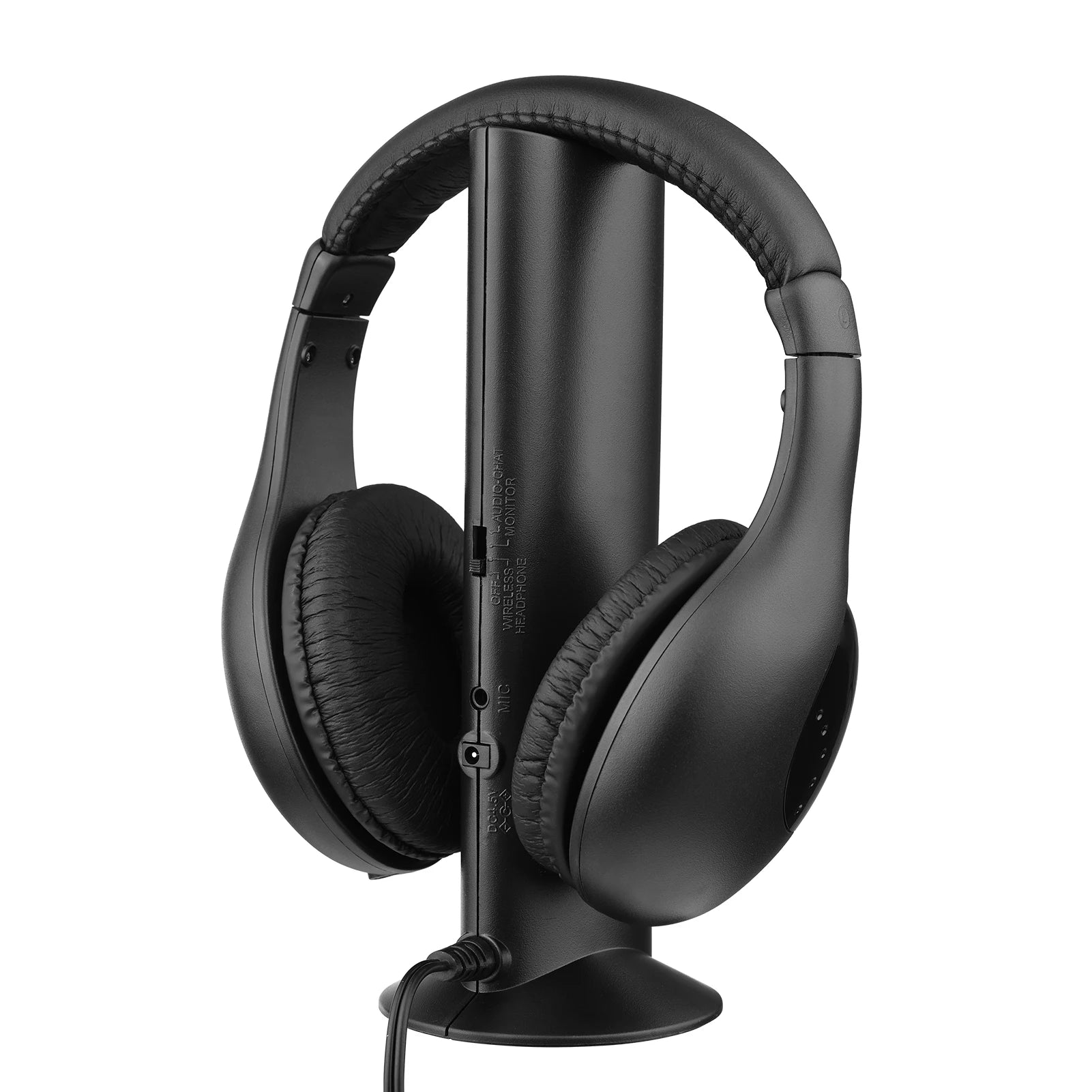 Wireless Headphone Emitter & Receiver Set FM Radio Computer TV Monitor Cordless Headphone Wired Headset with Microphone for TV L