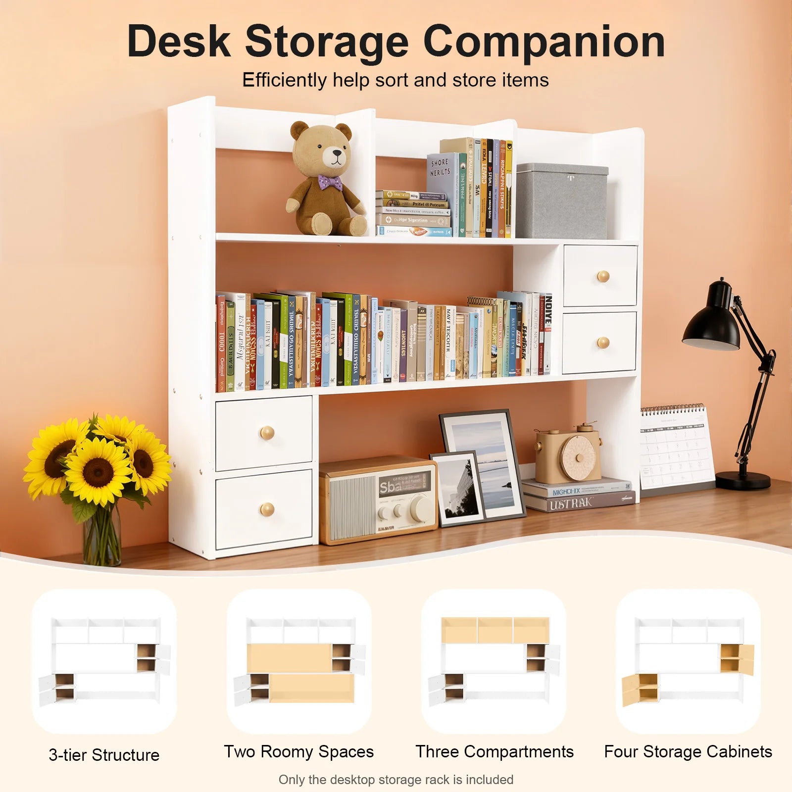 Bookshelf Desktop Storage Organizer