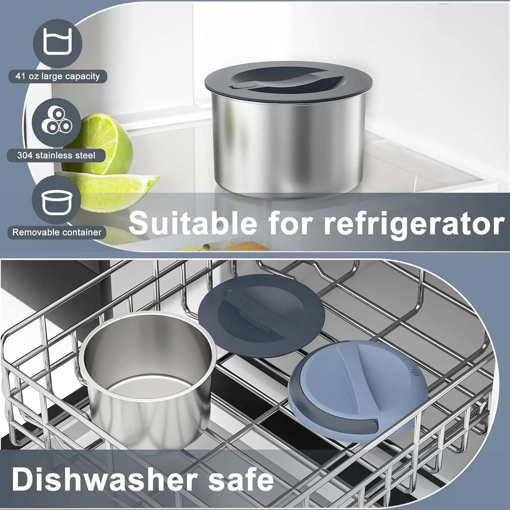 Electric Portable Heated Lunch Box, Stainless Steel Container.