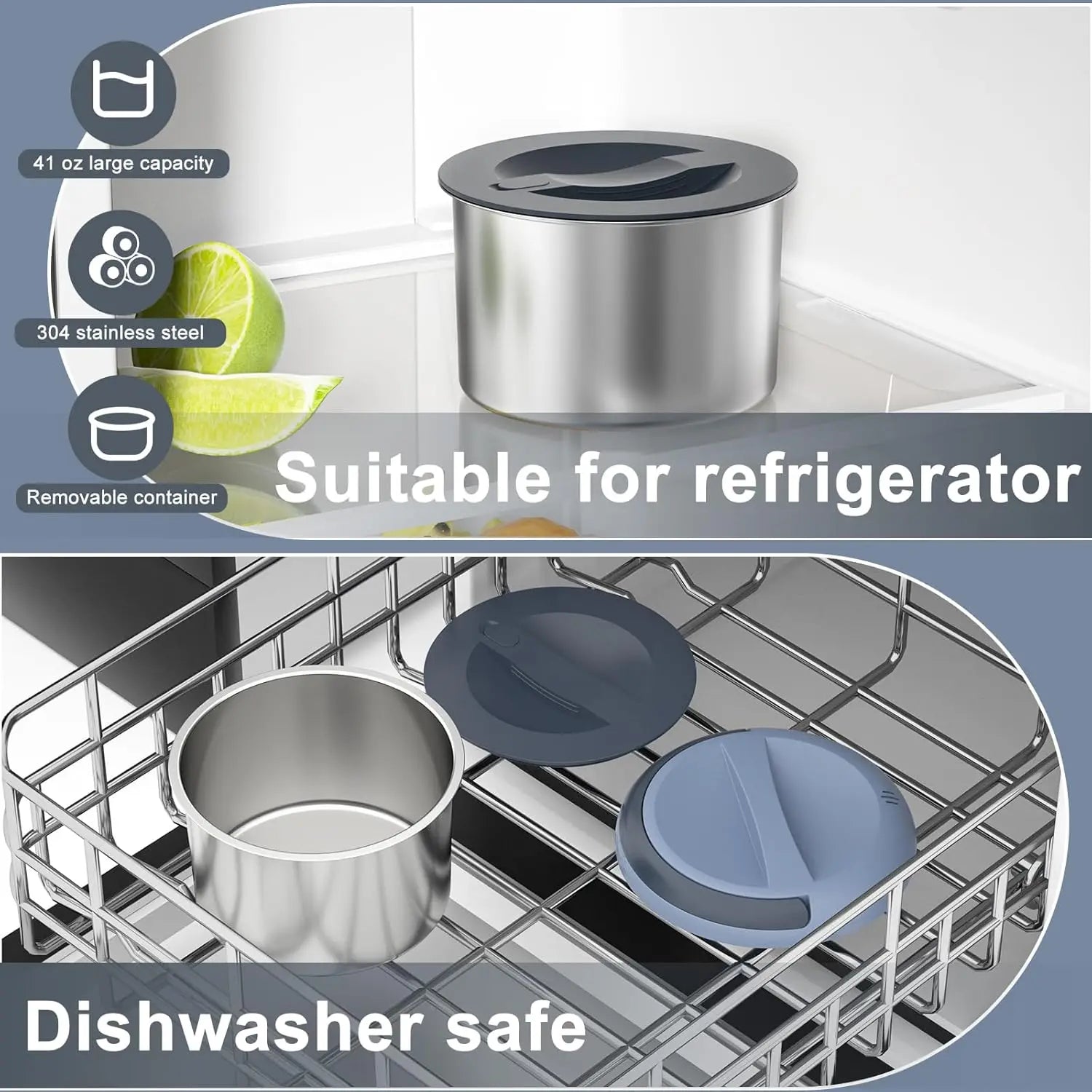 Electric Portable Heated Lunch Box, Stainless Steel Container.