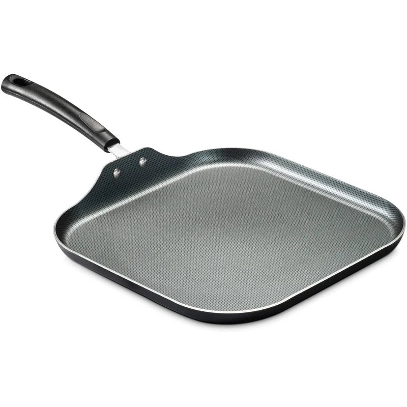Nonstick Square Griddle Aluminum Dishwasher Safe Griddle Breakfast Lunch Cooking Lightweight Stay Cool Handle Compatible with