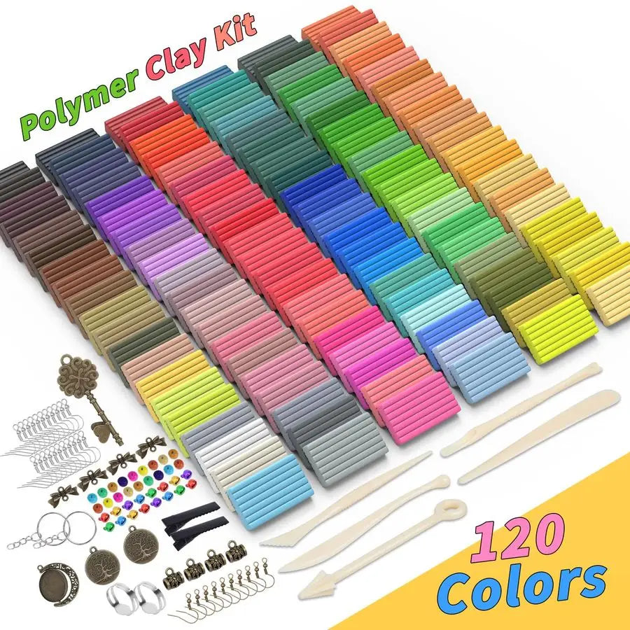 Pcs Polymer Clays 120 Colors Modeling Clay DIY Starter Kit Oven Baked Model Clay NonSticky Molding DIY Clay with Sculpting Tool
