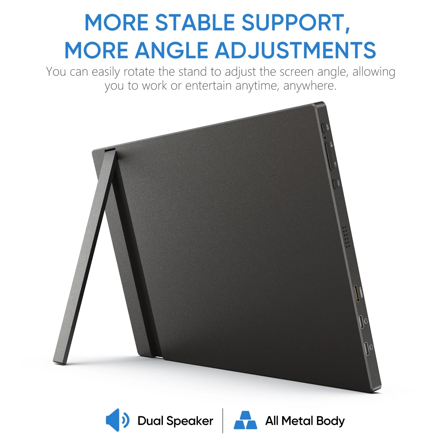 16" 2.5K QHD Portable Monitor 16:10 IPS Screen with type-c mini hdmi Second Display for MAC/Laptop/PC/Xbox/PS/Switch,Z1RC